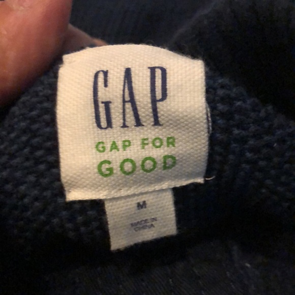 Gap for Good  300760 Texture Button Sweater in Navy - size M - Picture 4 of 8